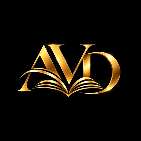 Aryn’s gold AVD monogram with an open book